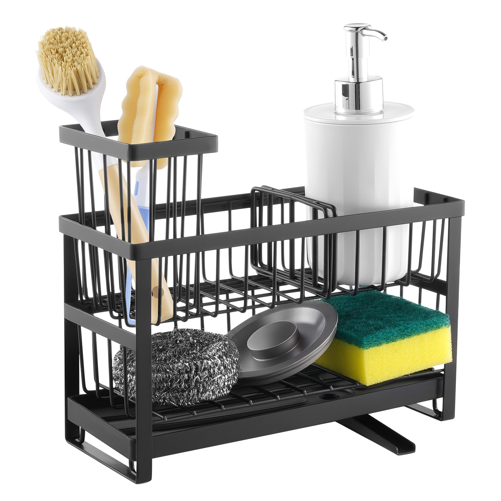 Kitchen Sink Caddy Organizer Sponge Holder For Kitchen Essentials Storage_voghion.com